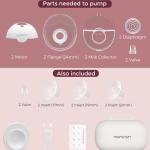 Smart APP Controlled Wearable Breast Pump, Hands-Free Wireless Electric Pump, 3 Modes 9 Suction Levels, BPA-Free