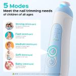 COSLUS Rechargeable Baby Nail File: Cordless Baby Nail Trimmer Electric, Baby Nail Clipper with 5 Speeds & 6 Grinding Heads for Baby