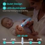 COSLUS Rechargeable Baby Nail File: Cordless Baby Nail Trimmer Electric, Baby Nail Clipper with 5 Speeds & 6 Grinding Heads for Baby