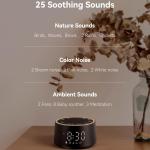 White Noise Sound Machine for Baby Adult with Alarm Clock, Soothing Sounds, Dimmable, White Noise Alarm Clocks for Bedrooms